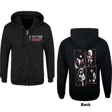 Motley Crue Unisex Zipped Hoodie: 40 Years (Black) (Back Print)