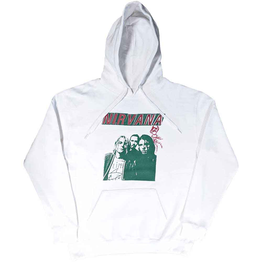 Nirvana Unisex Pullover Hoodie: Flipper (White)
