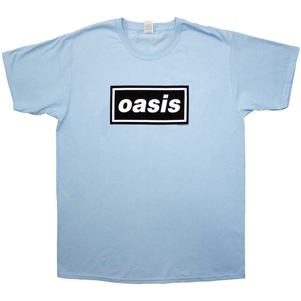 Oasis Unisex T-Shirt: Decca Logo (Light Blue)