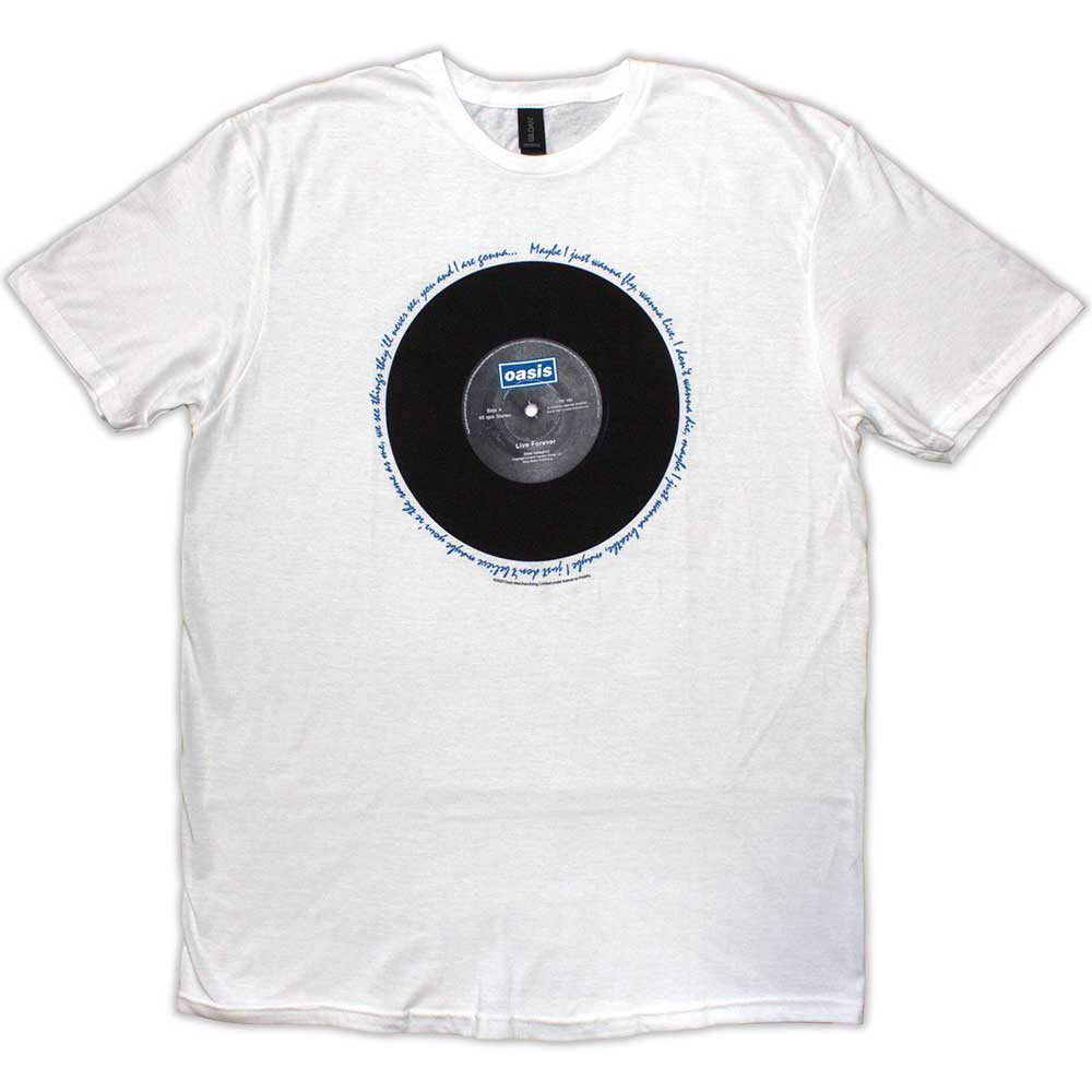 Oasis Unisex T-Shirt: Live Forever Single (White)