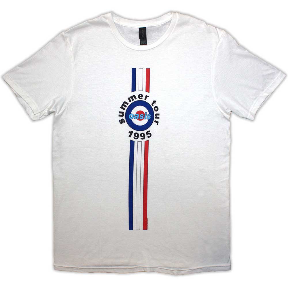 Oasis Unisex T-Shirt: Stripes '95 (White)