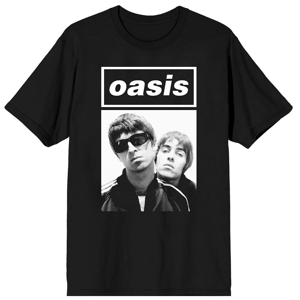 Oasis Unisex T-Shirt: Noel & Liam Boxed Photo (Black)