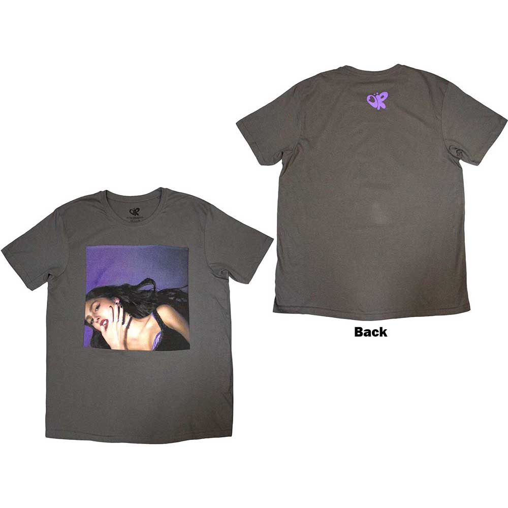 Olivia Rodrigo Unisex T-Shirt: Guts Album Cover (Charcoal Grey) (Back Print)