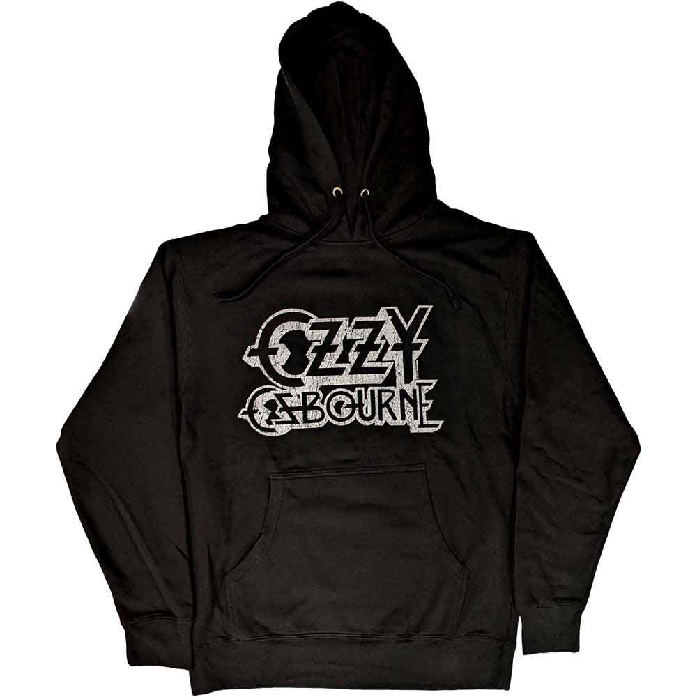 Ozzy Osbourne Unisex Pullover Hoodie: Vintage Logo (Black)