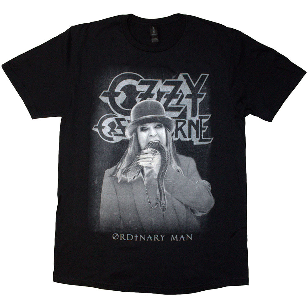Ozzy Osbourne Unisex T-Shirt: Ordinary Man Snake Rayograph (Black)