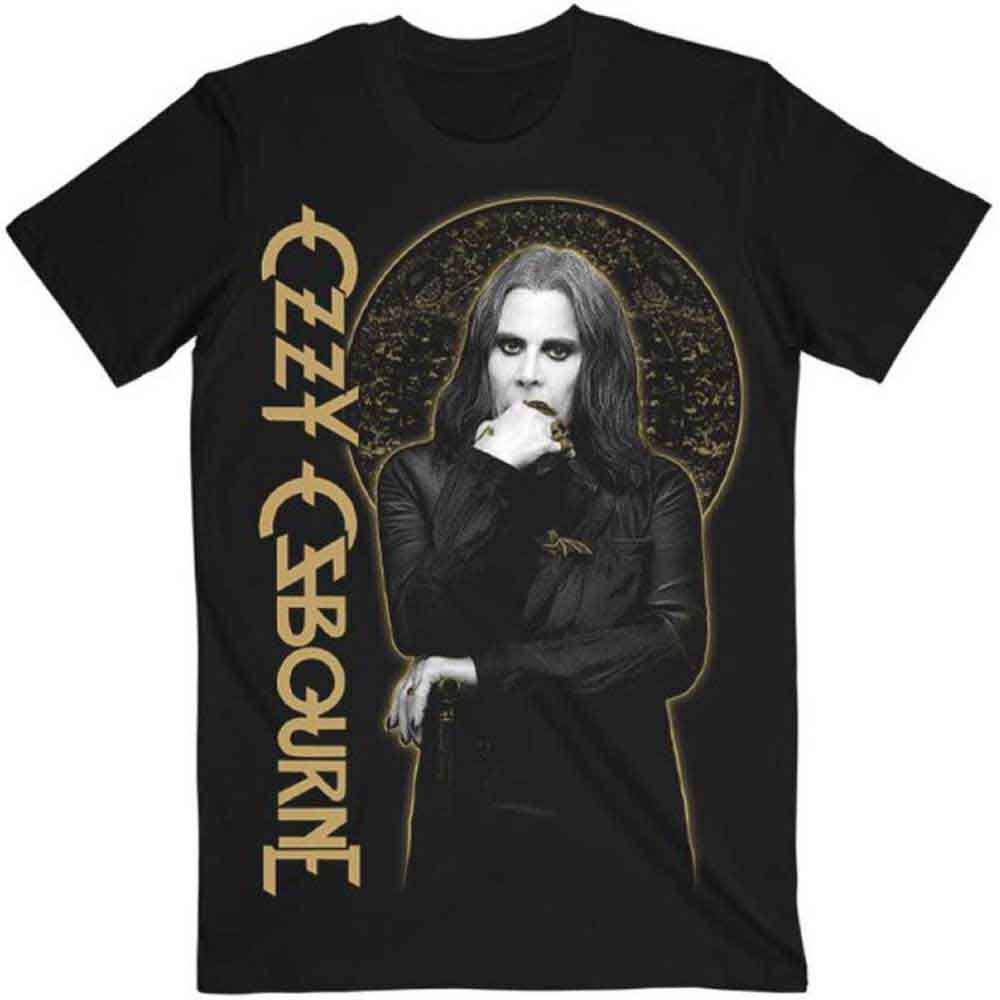 Ozzy Osbourne Unisex T-Shirt: Patient No. 9 Gold Graphic (Black)