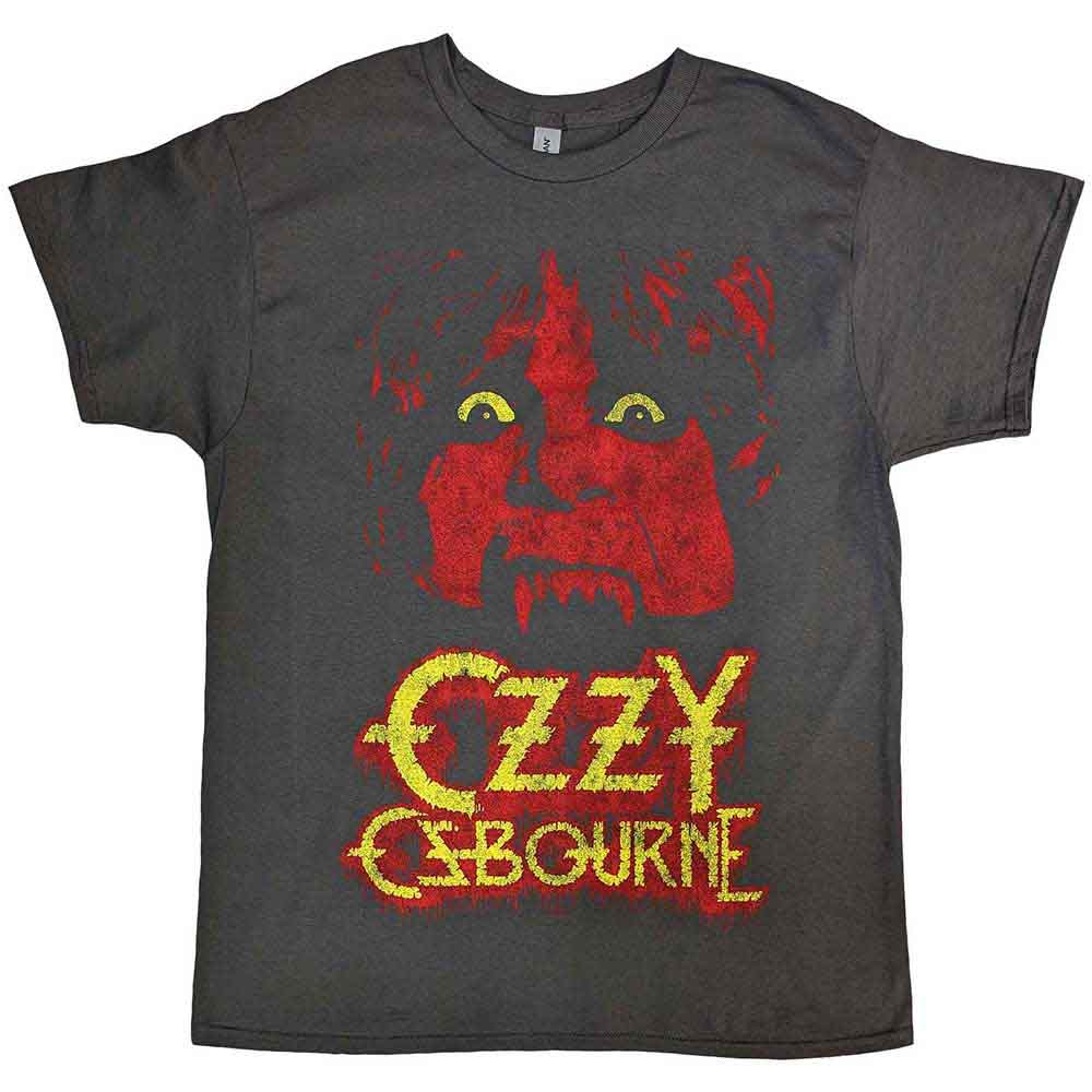 Ozzy Osbourne Unisex T-Shirt: Yellow Eyes Jumbo (Charcoal Grey)