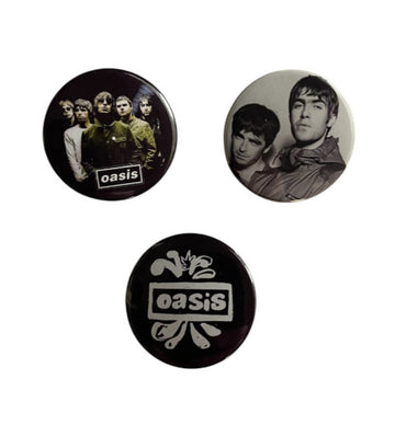 Oasis - Set of 3 Button Badges - Badge