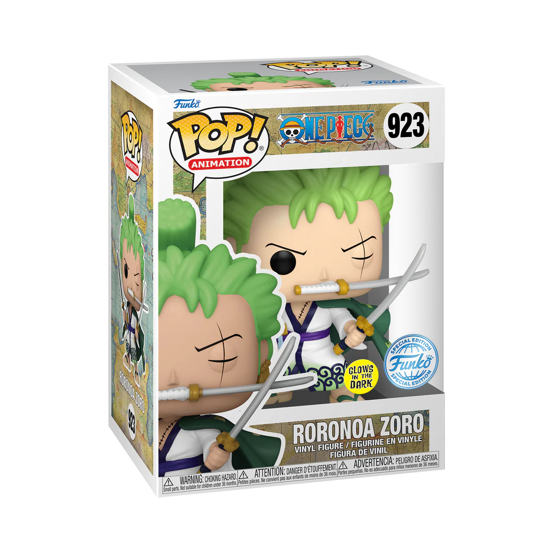 One Piece - Roronoa Zoro (with Swords) - Glow in the Dark Funko Exclusive Pop! Animation (923)