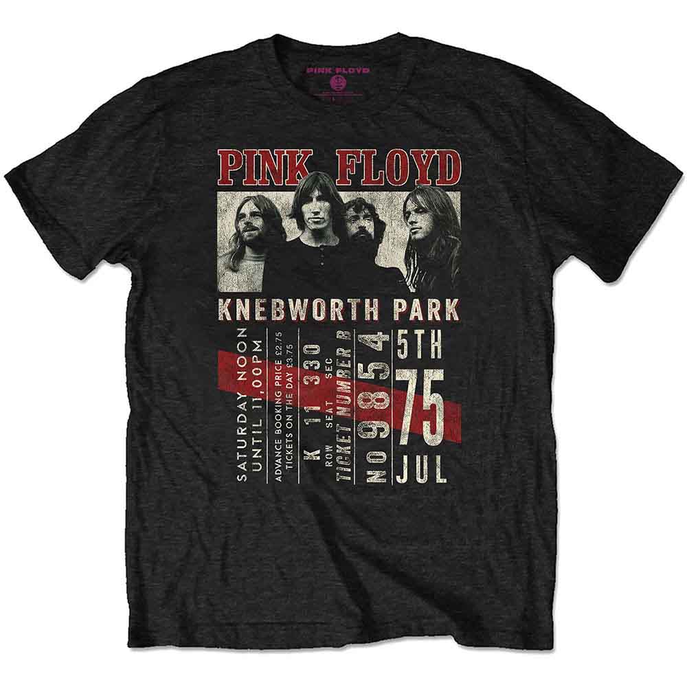 Pink Floyd Unisex T-Shirt: Knebworth '75 (Black)