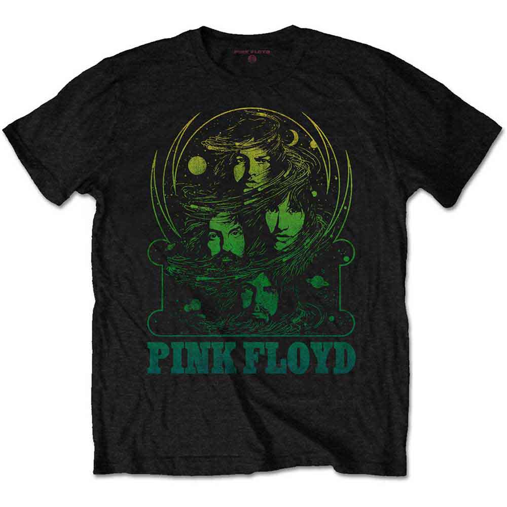 Pink Floyd Unisex T-Shirt: Green Swirl (Black)