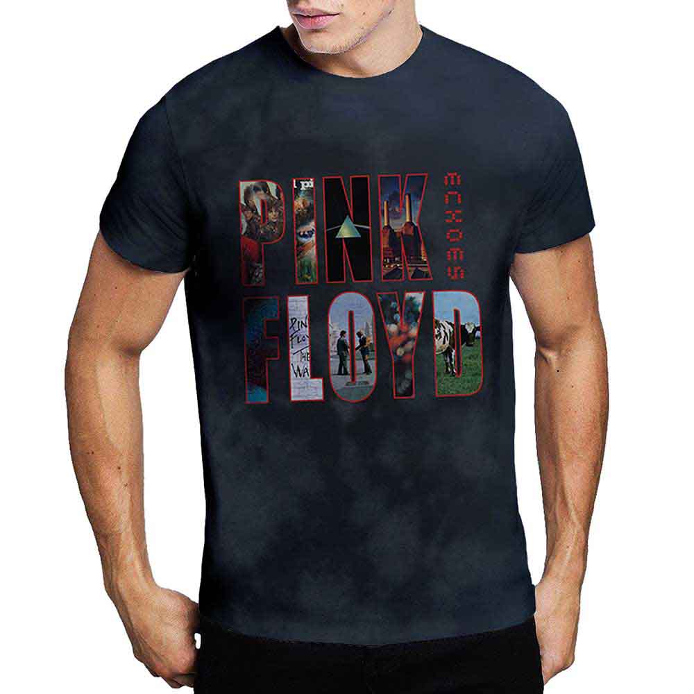 Pink Floyd Unisex T-Shirt: Echoes Album Montage (Dip-Dye On Black) (Wash Collection)