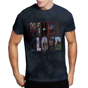 Pink Floyd Unisex T-Shirt: Echoes Album Montage (Dip-Dye On Black) (Wash Collection)