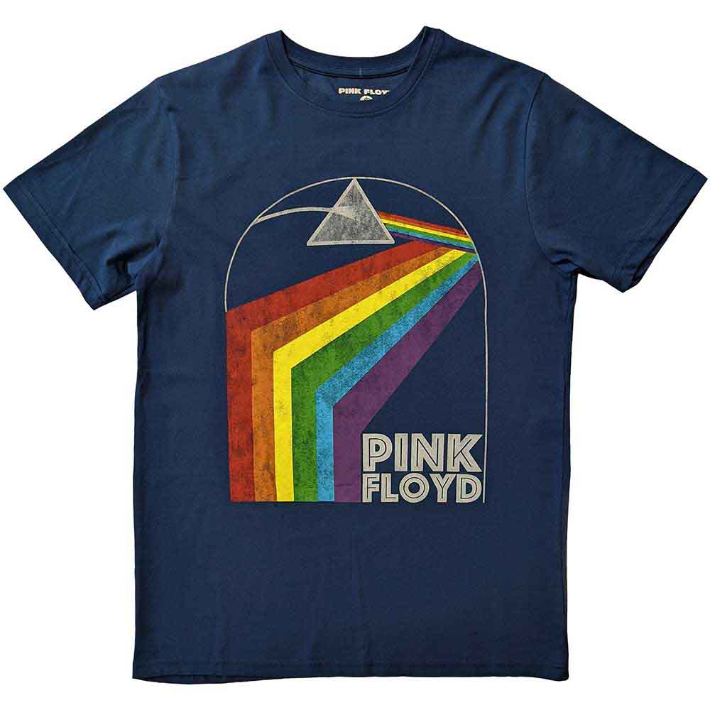 Pink Floyd Unisex T-Shirt: Prism Arch (Denim Blue)
