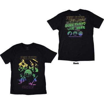 Pink Floyd Unisex T-Shirt: Animals Rainbow Photo (Black) (Back Print)