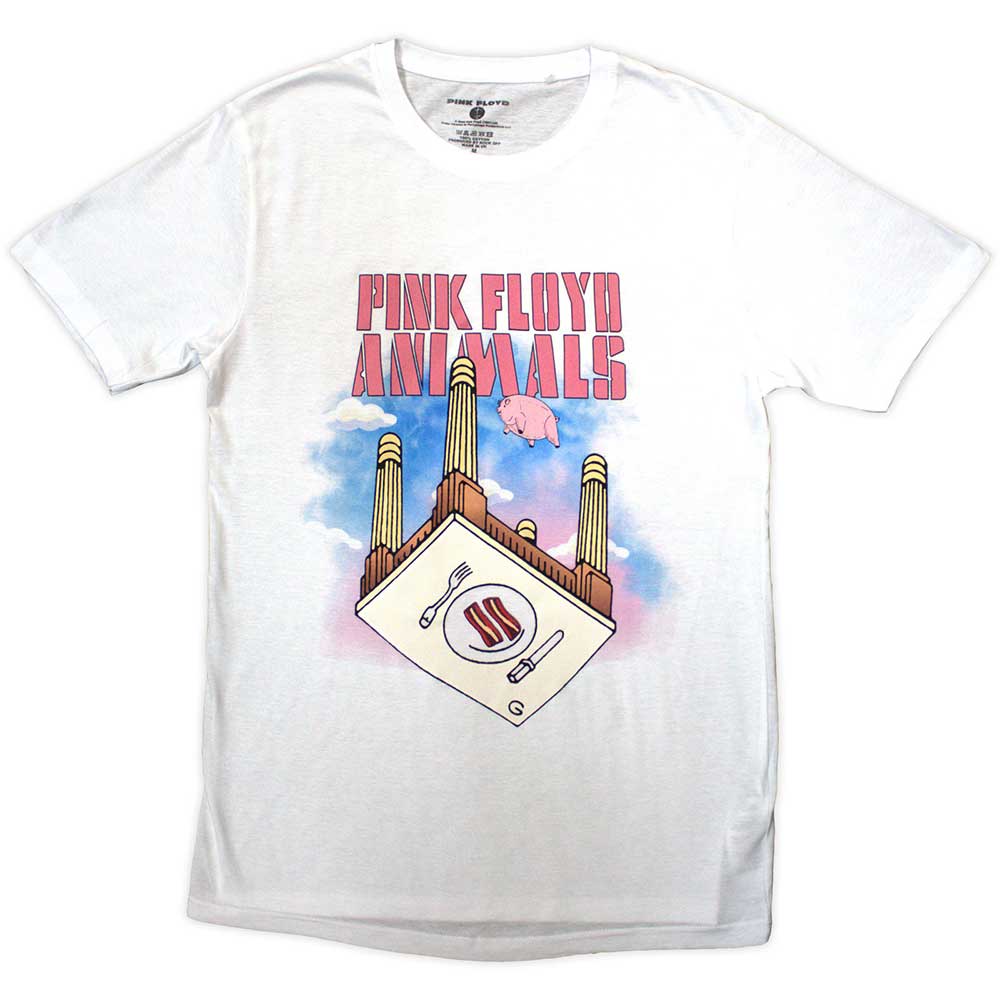 Pink Floyd Unisex T-Shirt: Animals Bacon Table (White)