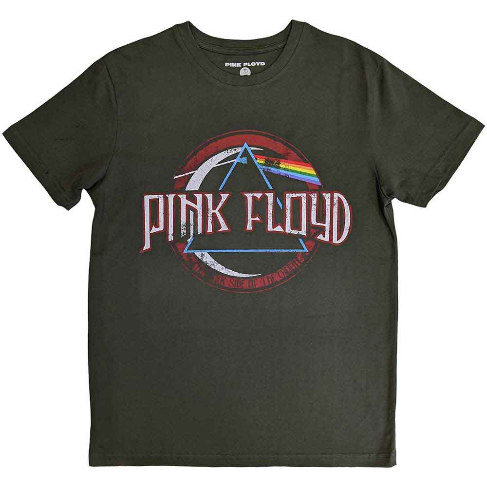 Pink Floyd Unisex T-Shirt: Vintage Dark Side of the Moon Seal (Green)