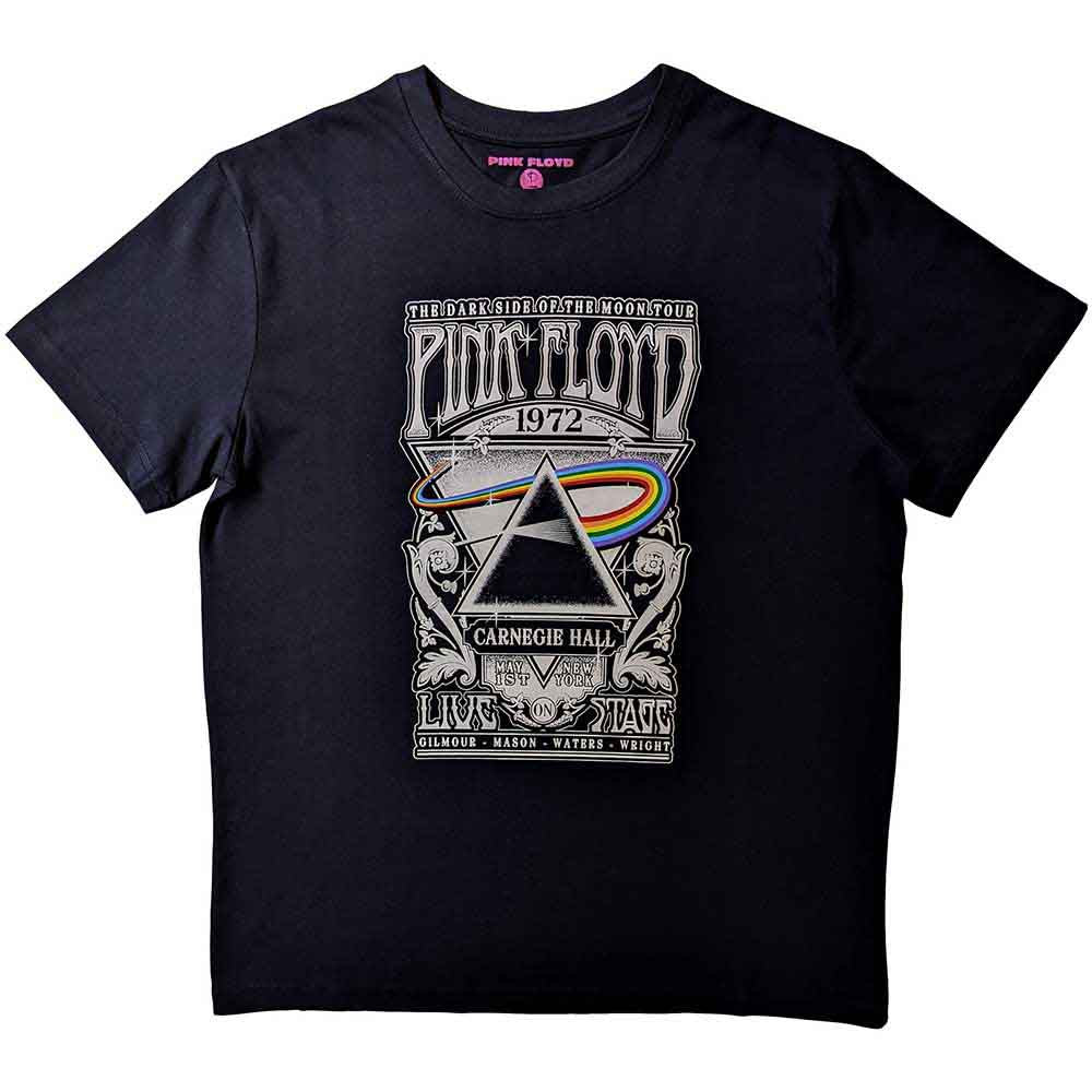 Pink Floyd Unisex T-Shirt: Carnegie Hall Poster (Black)
