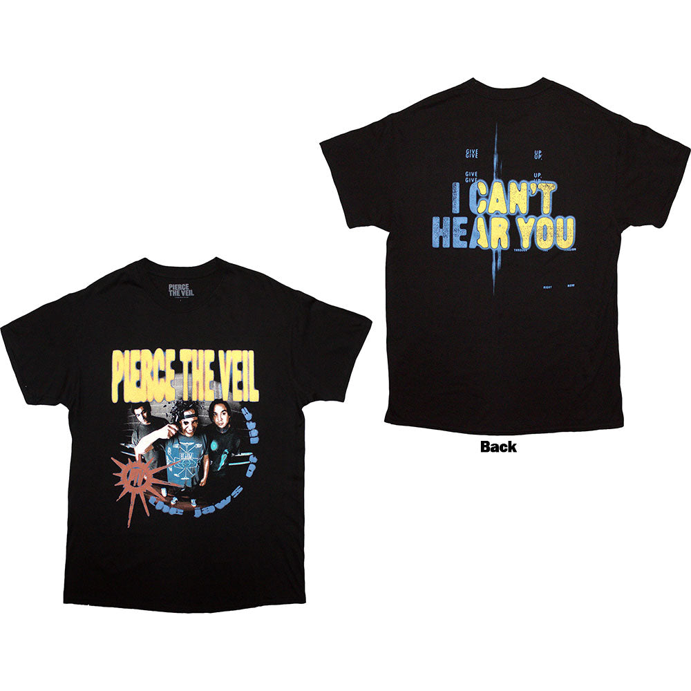 Pierce The Veil Unisex T-Shirt: I Can't Hear You (Black) (Back Print)
