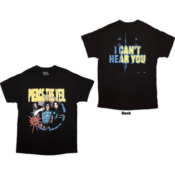 Pierce The Veil Unisex T-Shirt: I Can't Hear You (Black) (Back Print)