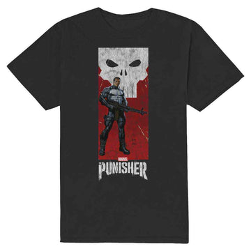 Marvel Comics Unisex T-Shirt: Punisher Holding Gun (Black)