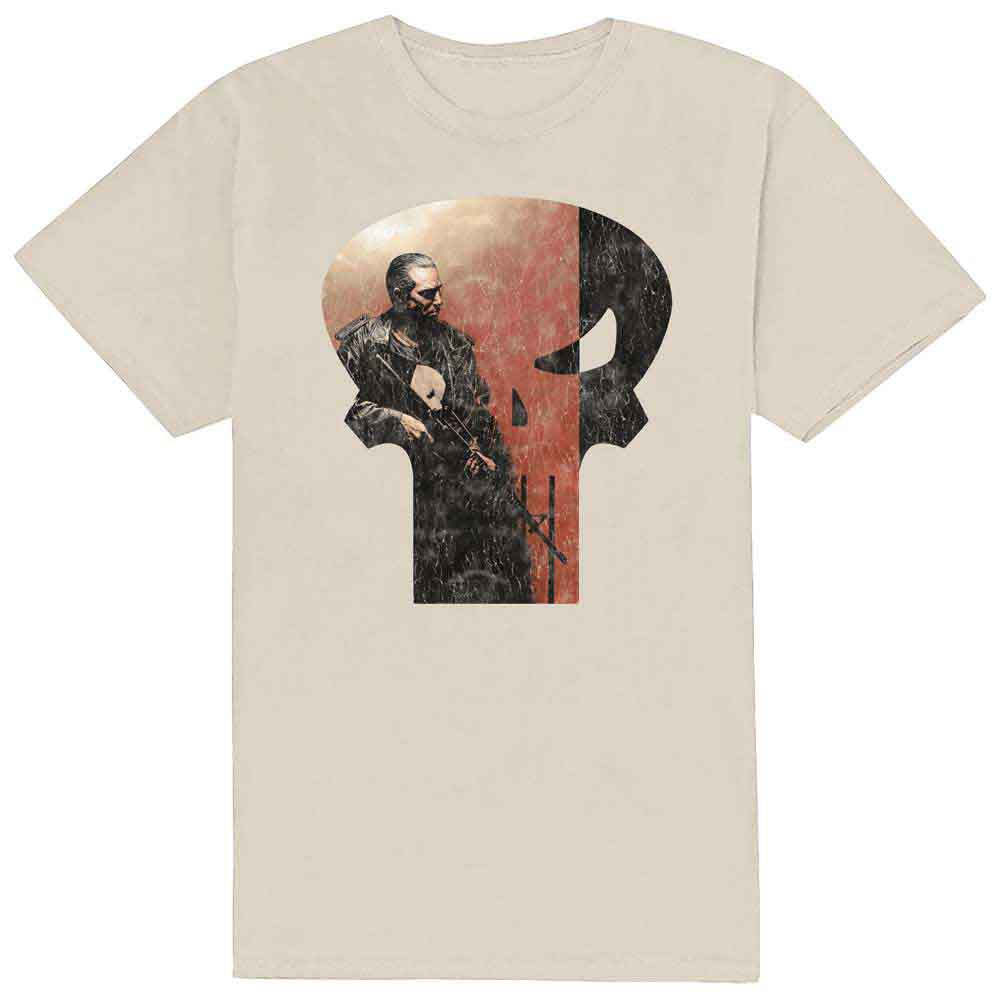Marvel Comics Unisex T-Shirt: Punisher Skull Outline Character (Natural)