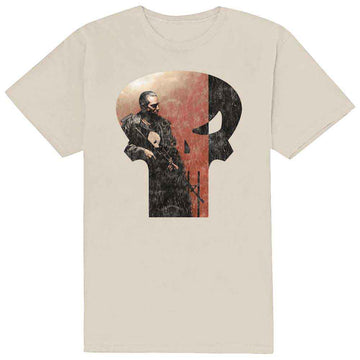 Marvel Comics Unisex T-Shirt: Punisher Skull Outline Character (Natural)