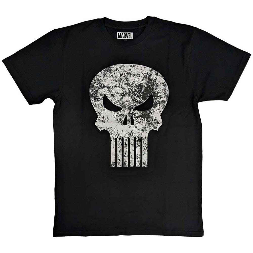 Marvel Comics Unisex T-Shirt: Punisher Distressed Logo (Black)