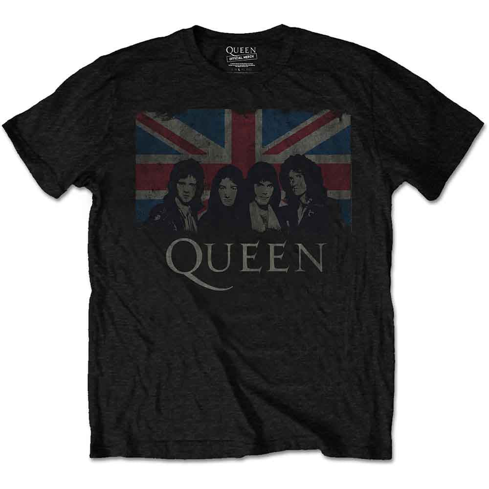 Queen Unisex T-Shirt: Vintage Union Jack (Black)