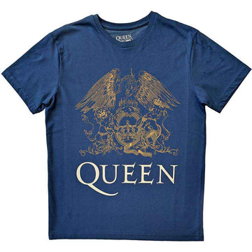 Queen Unisex T-Shirt: Crest (Denim Blue)