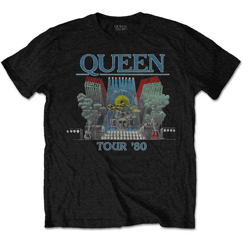 Queen Unisex T-Shirt: Tour '80 (Black)