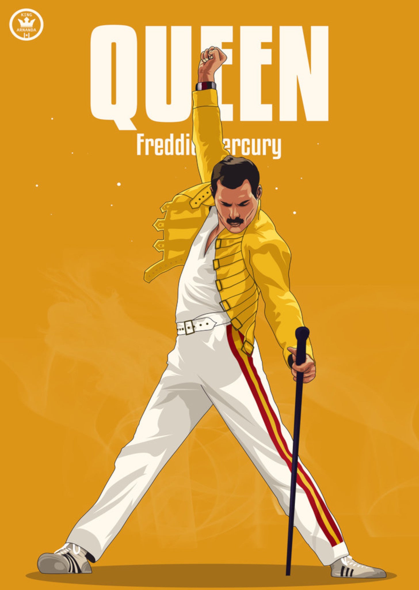 Queen - Freddie (Yellow) - A4 Mini Print/Poster