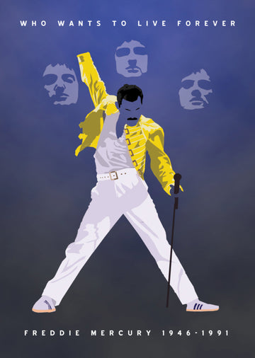Queen - Freddie Mercury 1946 - 1991 - A4 Mini Print/Poster