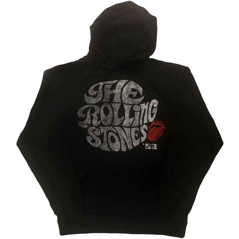 The Rolling Stones Unisex Pullover Hoodie: Swirl Logo '82 (Black)