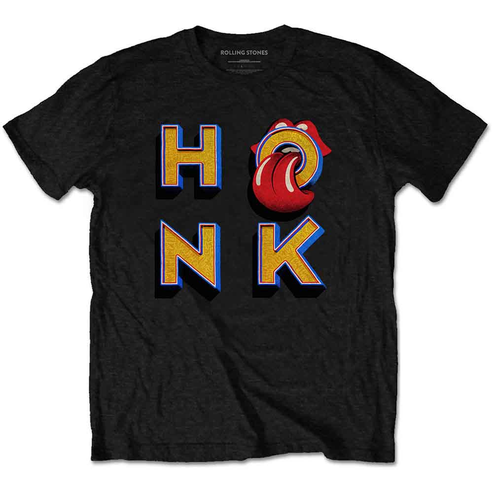 The Rolling Stones Unisex T-Shirt: Honk Letters (Black)