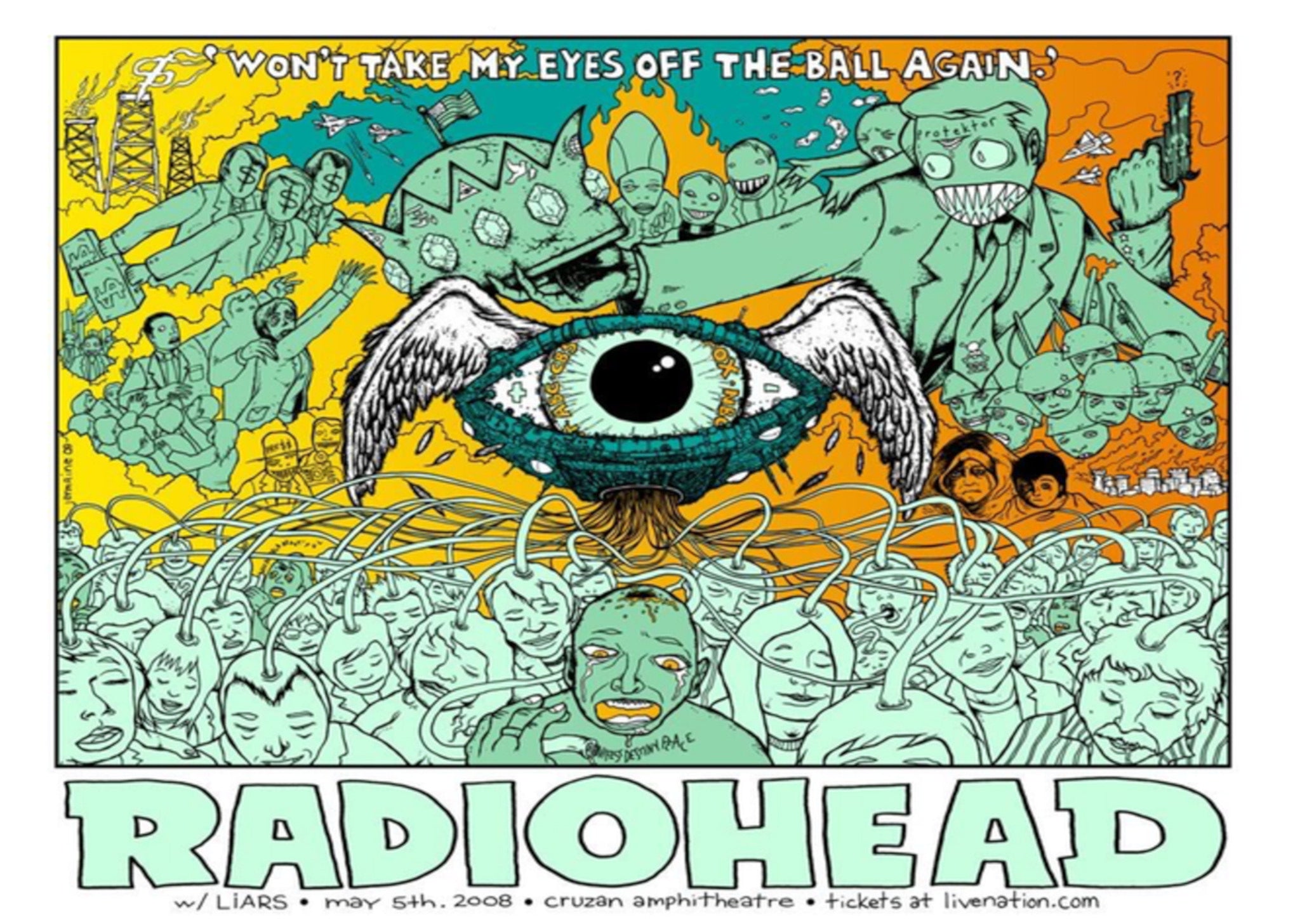 Radiohead - Cruzan Amphitheatre 2008 - A4 Mini Print/Poster