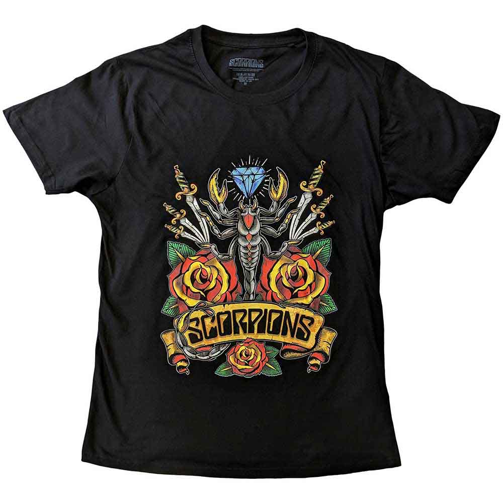 Scorpions Unisex T-Shirt: Traditional Tattoo (Black)