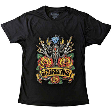 Scorpions Unisex T-Shirt: Traditional Tattoo (Black)