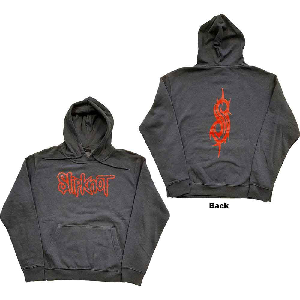 Slipknot Unisex Pullover Hoodie: Logo (Grey) (Back Print)