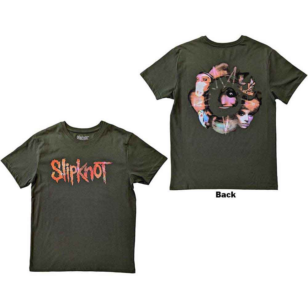 Slipknot Unisex T-Shirt: Adderall (Green) (Back Print)