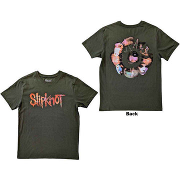 Slipknot Unisex T-Shirt: Adderall (Green) (Back Print)