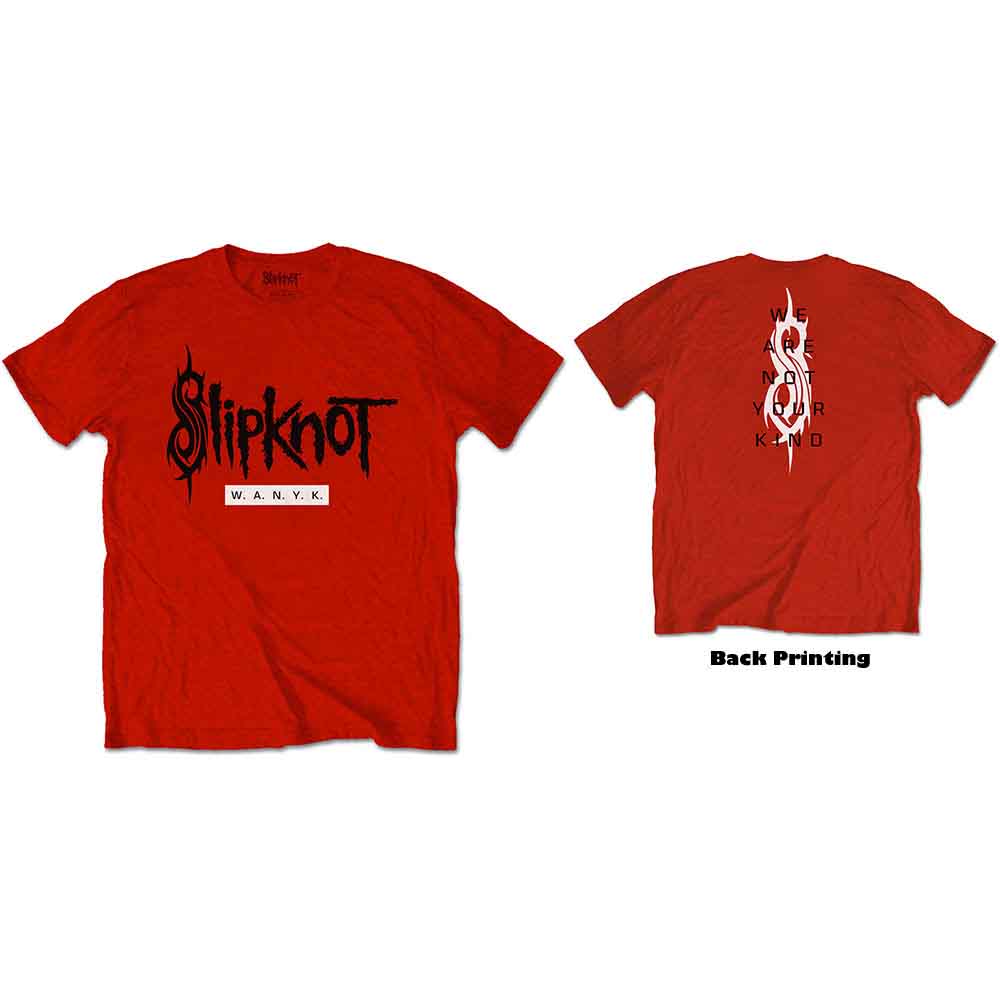 Slipknot Unisex T-Shirt: WANYK (Red) (Back Print)