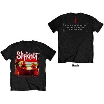 Slipknot Unisex T-Shirt: Chapeltown Rag Glitch (Black) (Back Print)