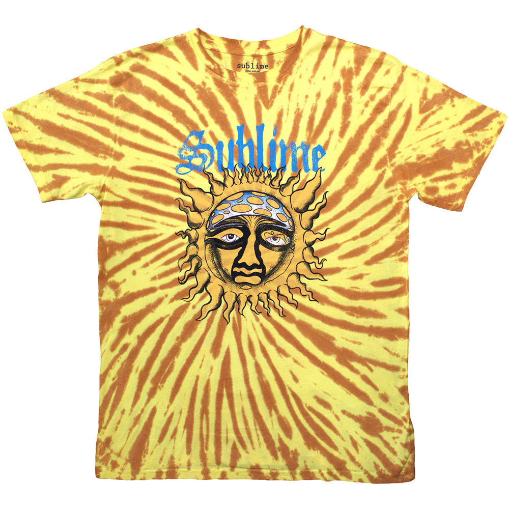 Sublime Unisex T-Shirt: Sun Face (Wash Collection) - Yellow
