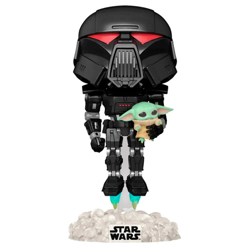 Star Wars - The Mandalorian - Dark Trooper (with Grogu) - Exclusive Glow in the Dark Funko Pop! (488)