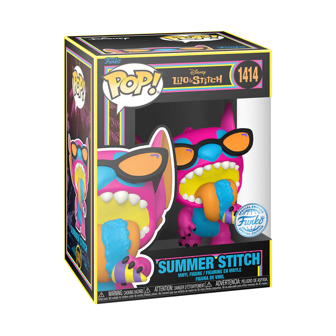 Disney - Lilo & Stitch - Summer Stitch (Black Light) - Funko Exclusive Pop! (1414)