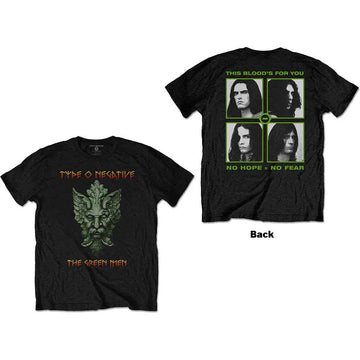 Type O Negative Unisex T-Shirt: Green Man (Back Print) - Black