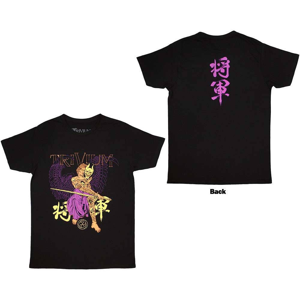 Trivium Unisex T-Shirt: Kanji (Black) (Back Print)
