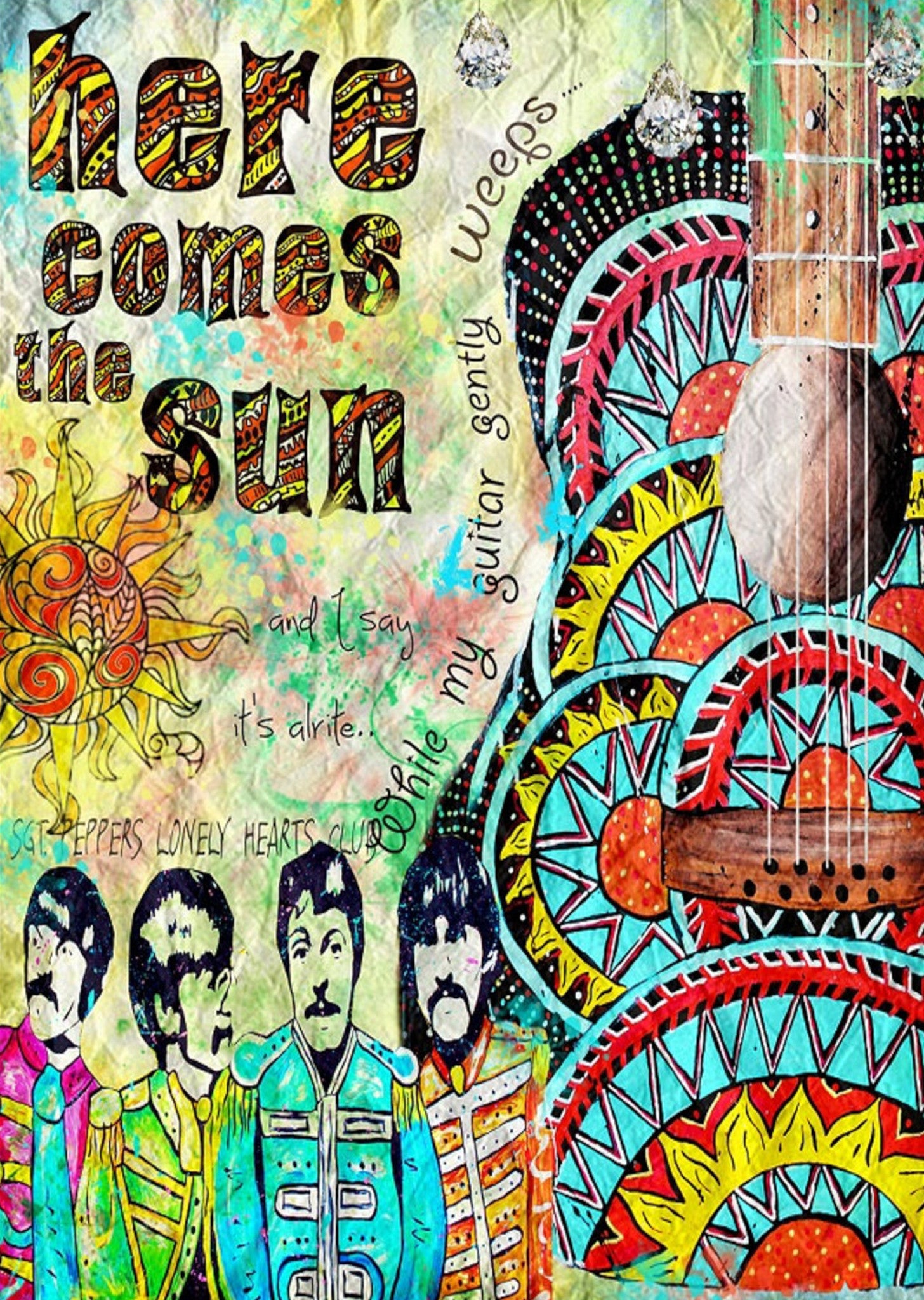 The Beatles - Here Comes the Sun - A4 Mini Print/Poster