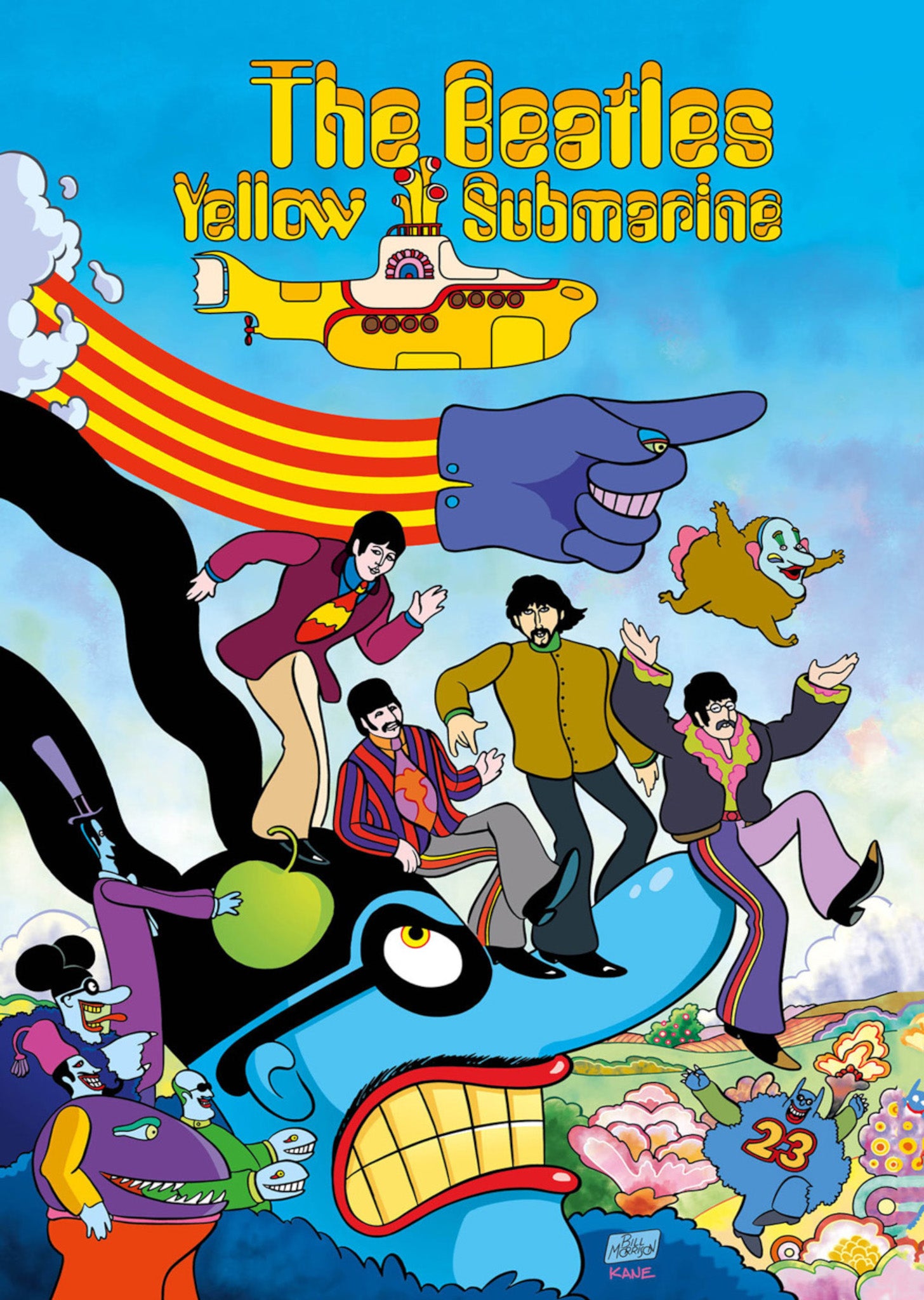 The Beatles - Yellow Submarine (Blue) - A4 Mini Print/Poster